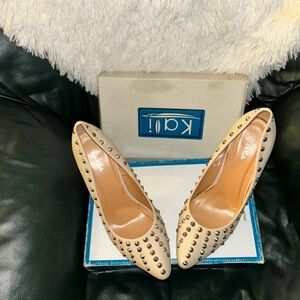 Dots Cream Studded Heels
